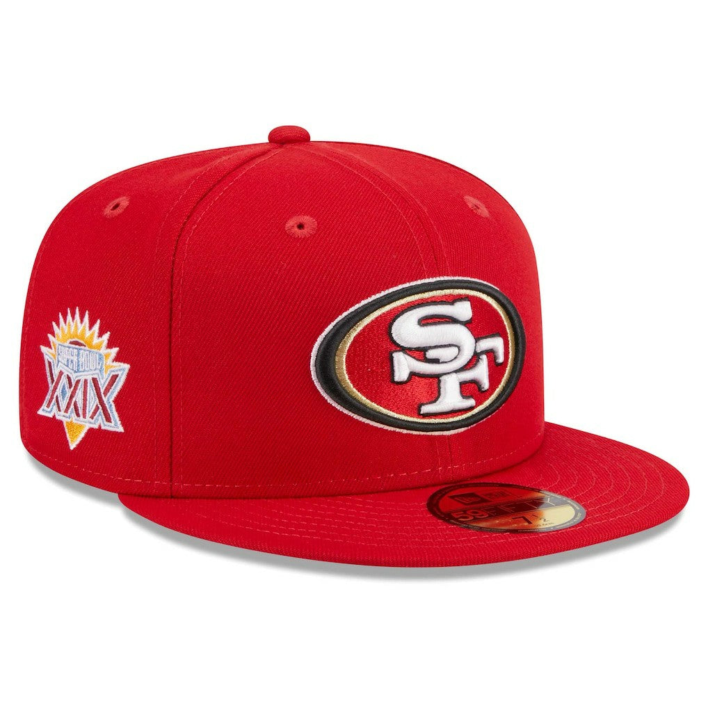 San Francisco 49ers New Era Main Patch 59FIFTY Fitted Hat Scarlet