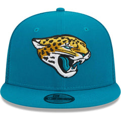 Jacksonville Jaguars New Era Youth Main Trucker 9FIFTY Snapback Hat Teal