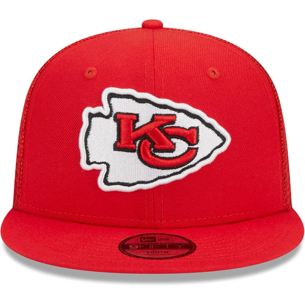 Kansas City Chiefs New Era Youth Main Trucker 9FIFTY Snapback Hat Red