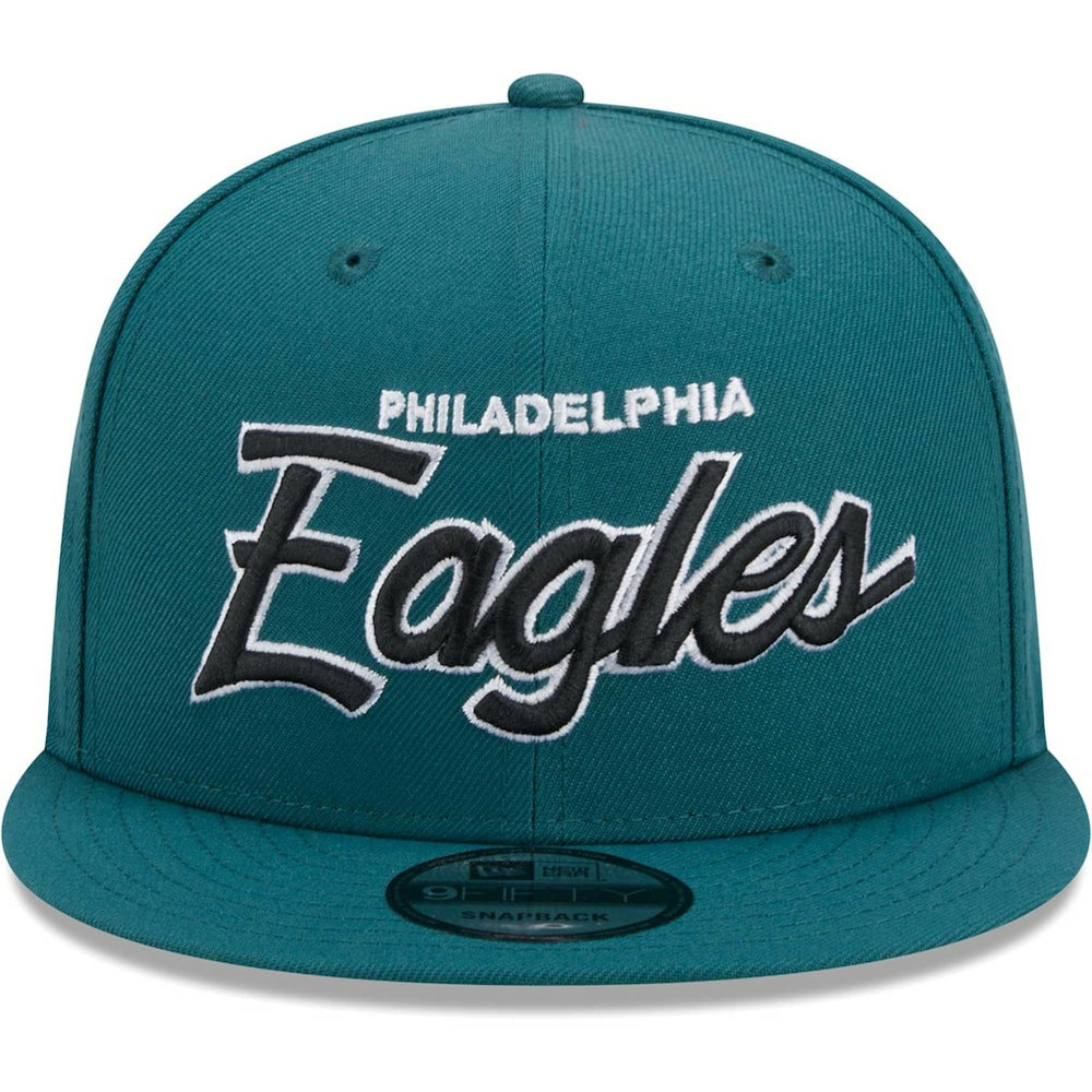 Philadelphia Eagles New Era Main Script 9FIFTY Snapback Hat Midnight Green