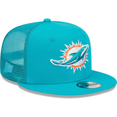 Miami Dolphins New Era Youth Main Trucker 9FIFTY Snapback Hat Aqua