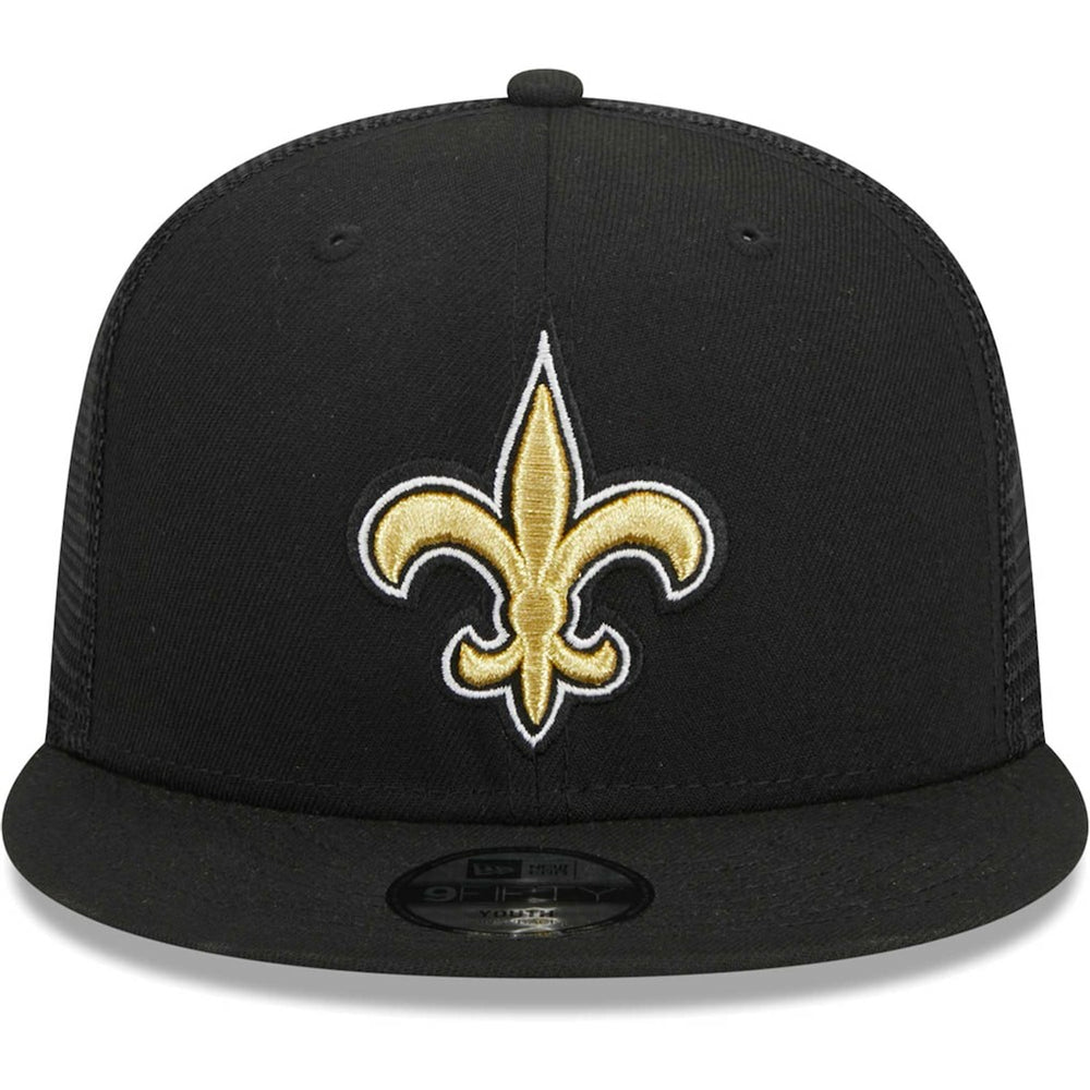 New Orleans Saints New Era Youth Main Trucker 9FIFTY Snapback Hat Black