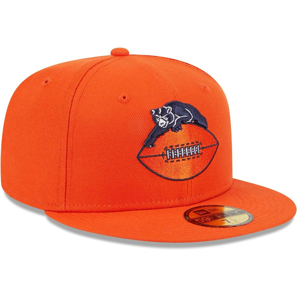 Chicago Bears New Era Throwback Main 59FIFTY Fitted Hat Orange