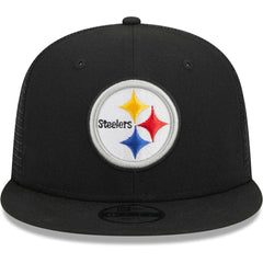 Pittsburgh Steelers New Era Youth Main Trucker 9FIFTY Snapback Hat Black