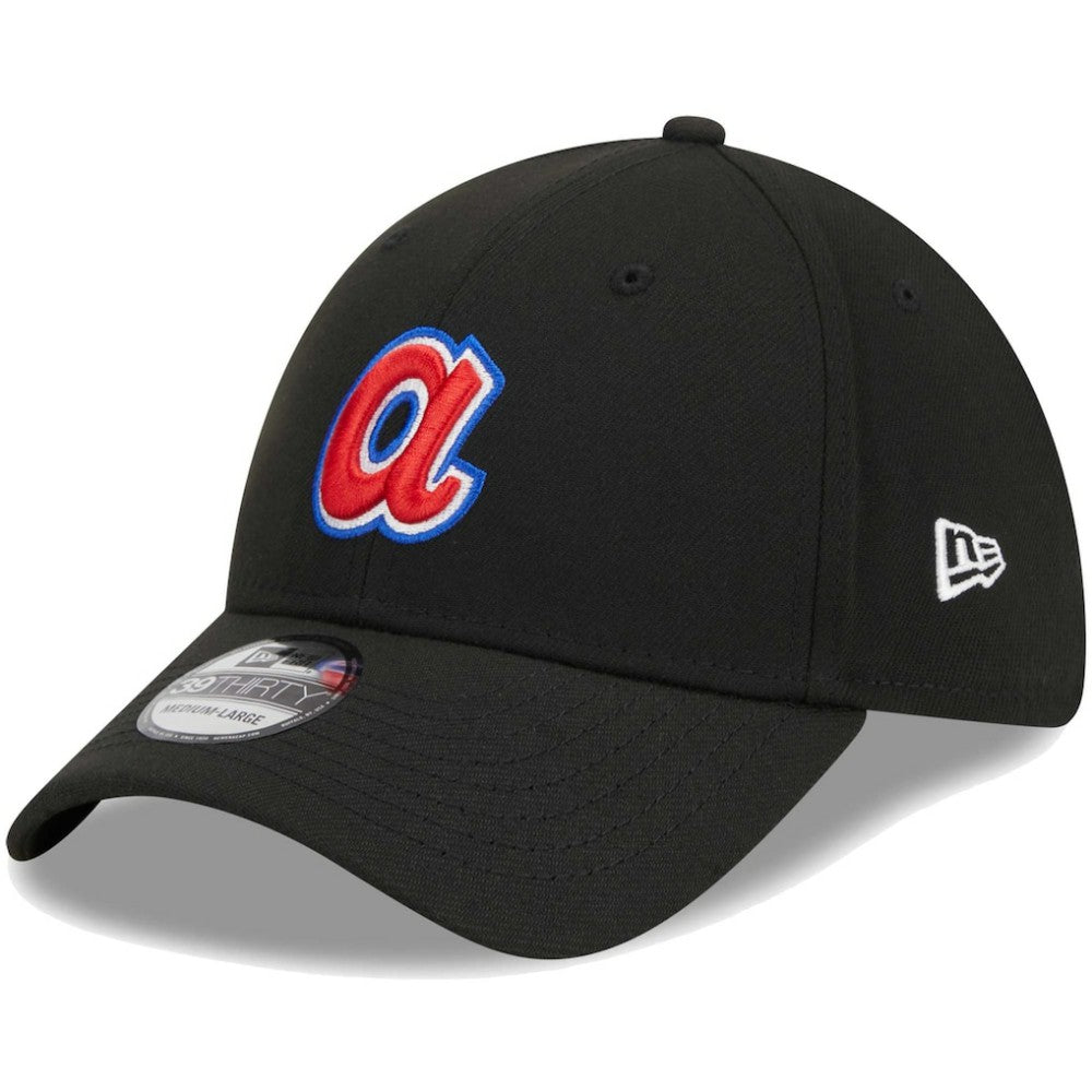 Atlanta Braves New Era Logo 39THIRTY Flex Hat - Black - New Era Online