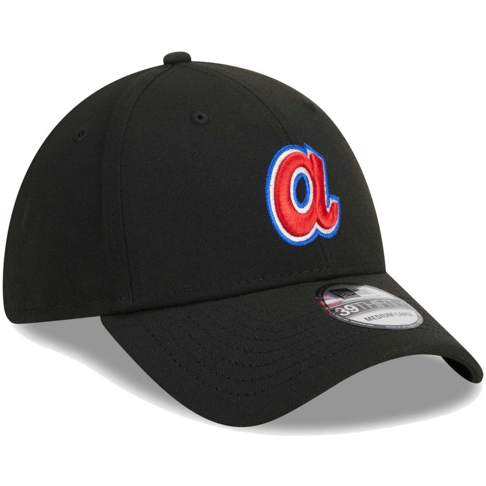 Atlanta Braves New Era Logo 39THIRTY Flex Hat - Black - New Era Online