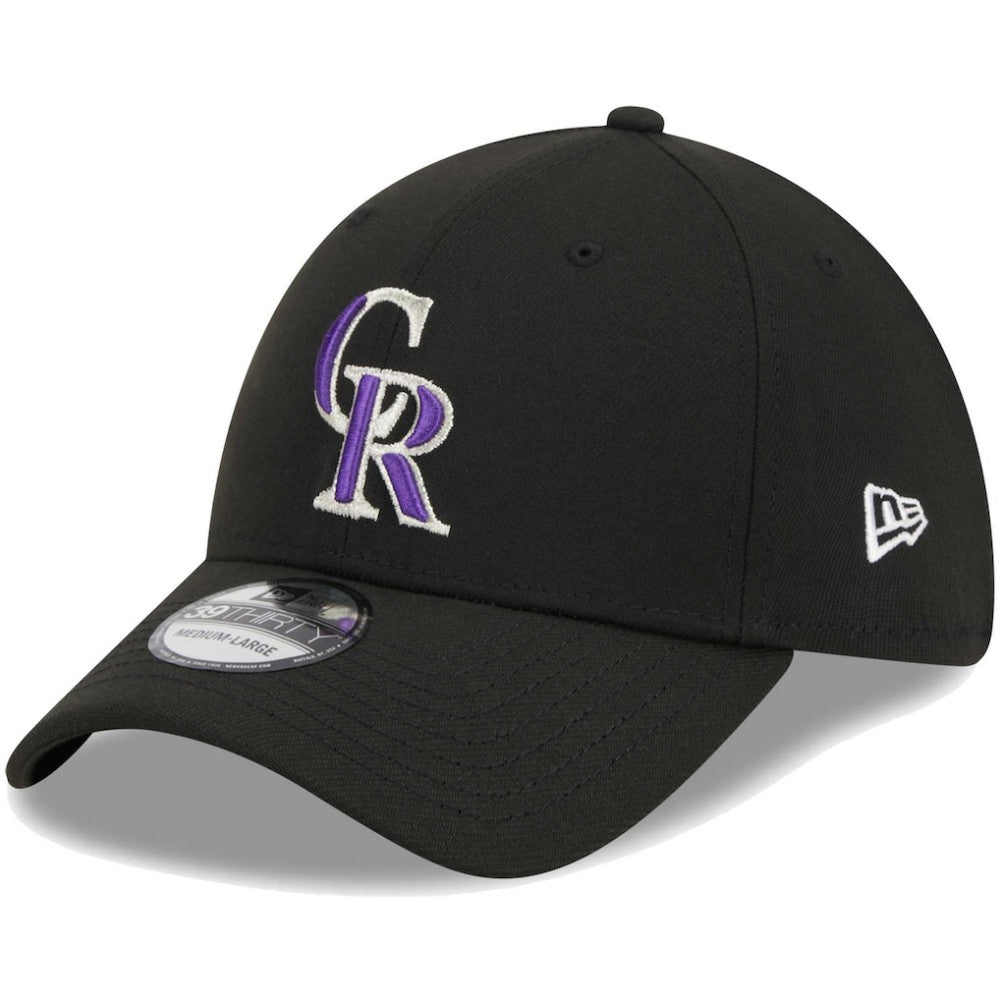 Colorado Rockies New Era Logo 39THIRTY Flex Hat - Black - New Era Discount