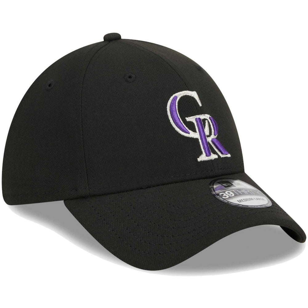 Colorado Rockies New Era Logo 39THIRTY Flex Hat - Black - New Era Discount
