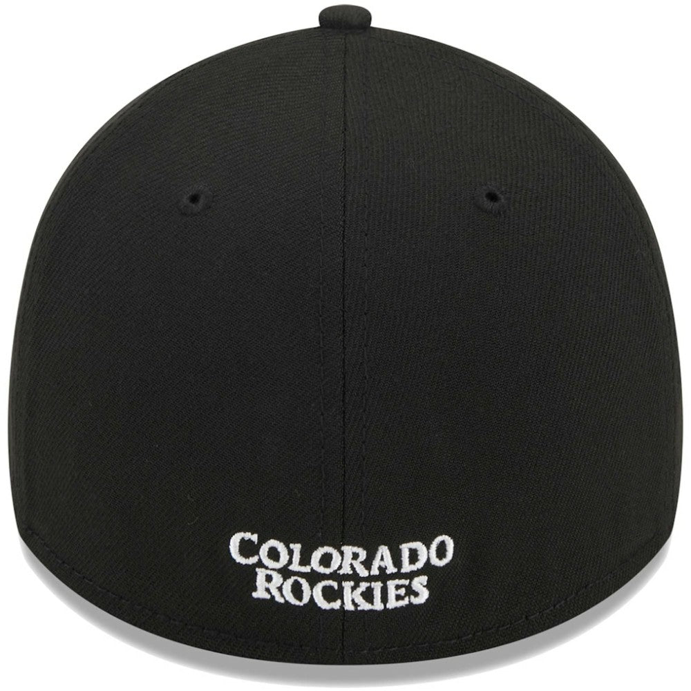 Colorado Rockies New Era Logo 39THIRTY Flex Hat - Black - New Era Discount