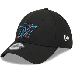 Miami Marlins New Era Logo 39THIRTY Flex Hat - Black - New Era Discount