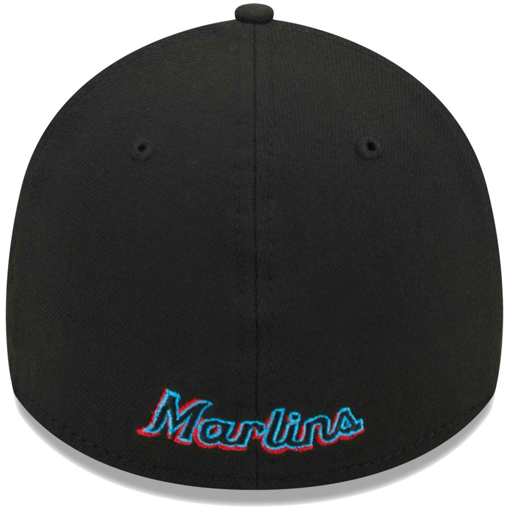Miami Marlins New Era Logo 39THIRTY Flex Hat - Black - New Era Discount