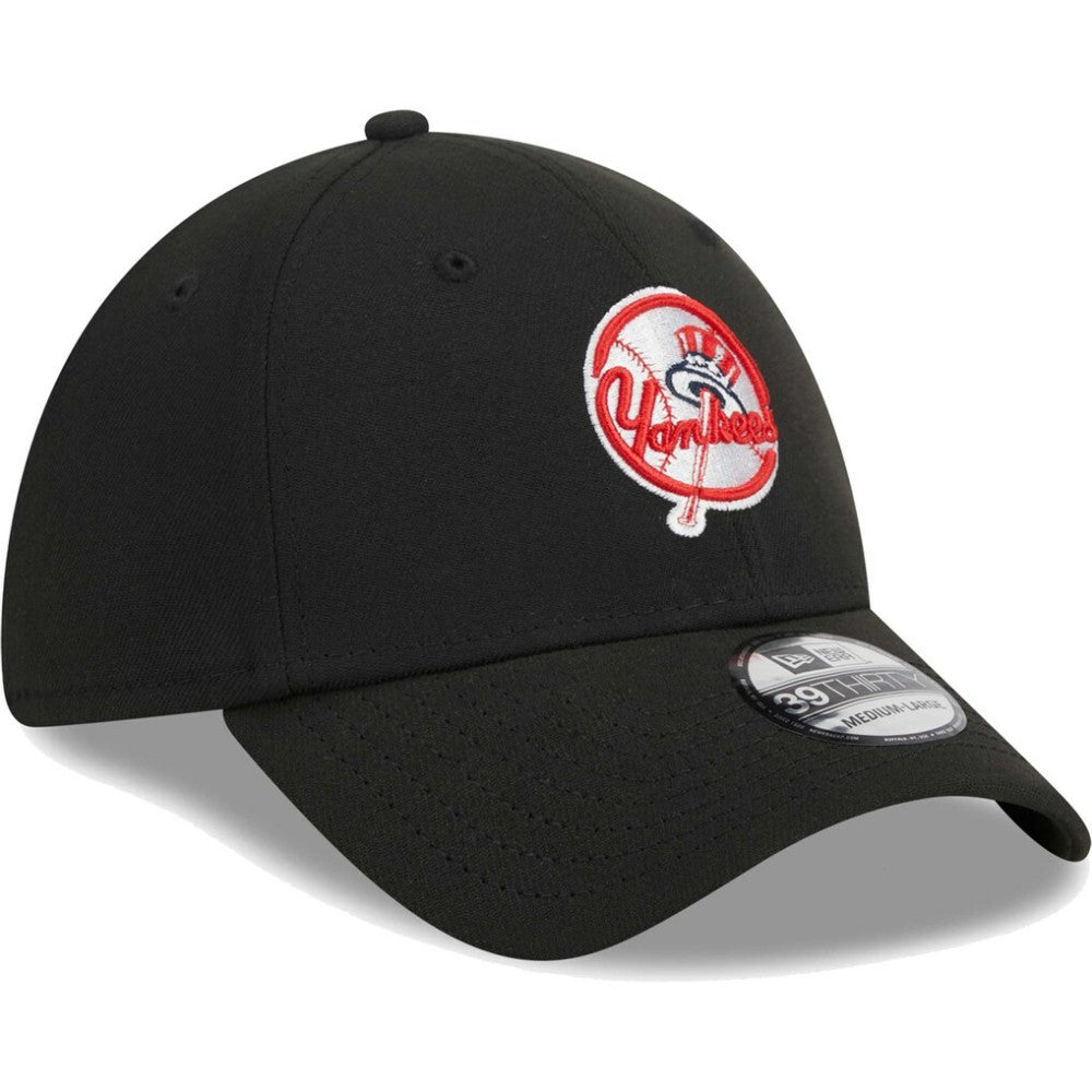 New York Yankees New Era Logo 39THIRTY Flex Hat - Black - New Era Online