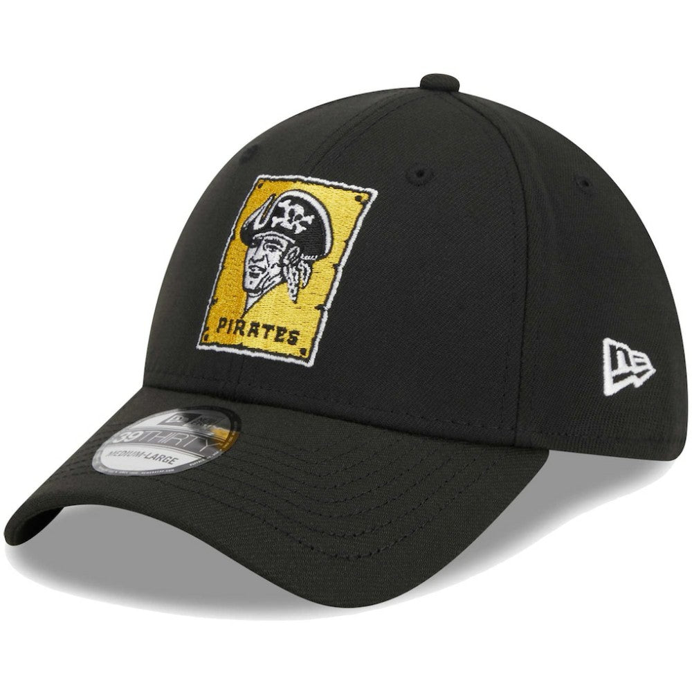 Pittsburgh Pirates New Era Logo 39THIRTY Flex Hat - Black - New Era Online