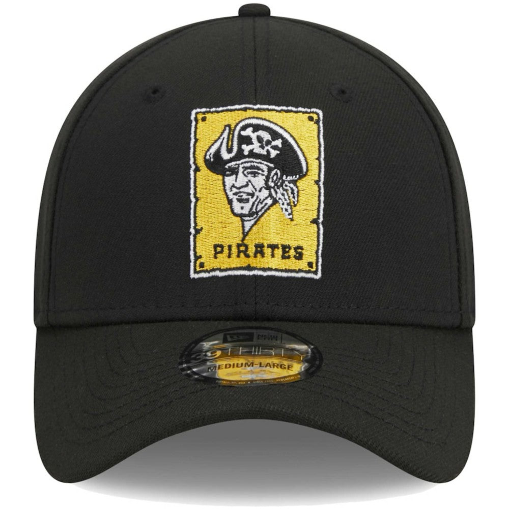 Pittsburgh Pirates New Era Logo 39THIRTY Flex Hat - Black - New Era Online