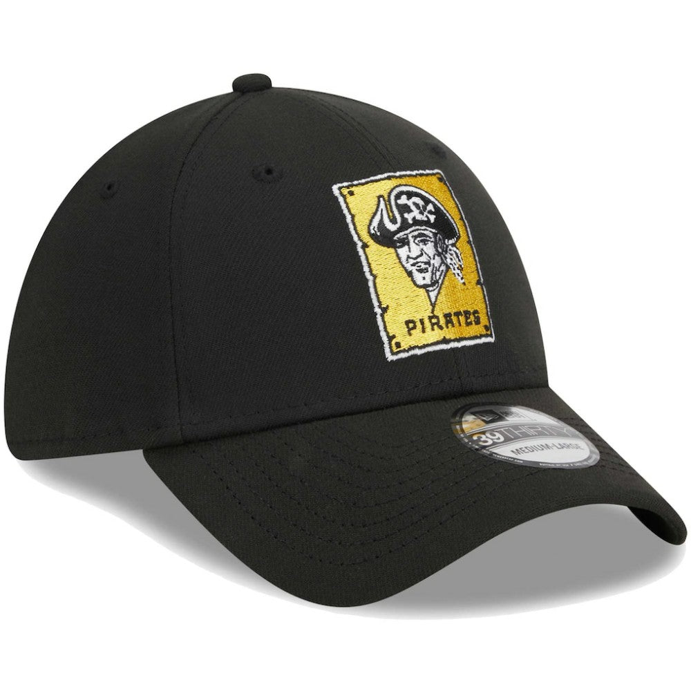 Pittsburgh Pirates New Era Logo 39THIRTY Flex Hat - Black - New Era Online