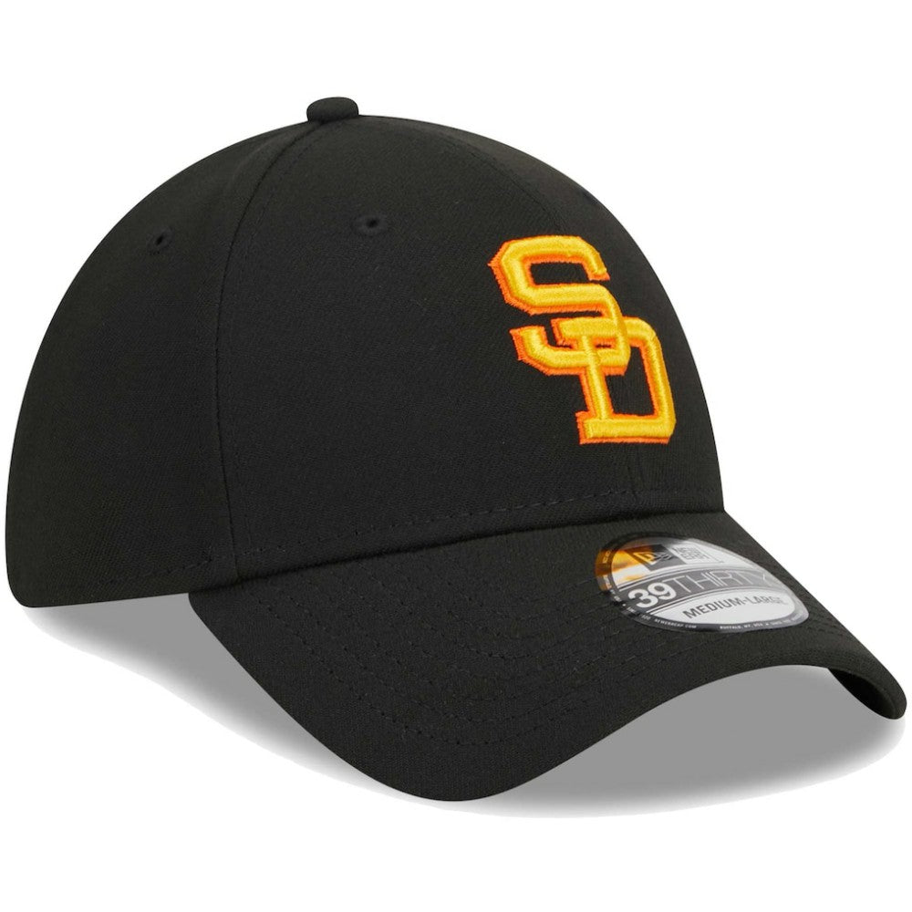 San Diego Padres New Era Logo 39THIRTY Flex Hat - Black - New Era Lifestyle