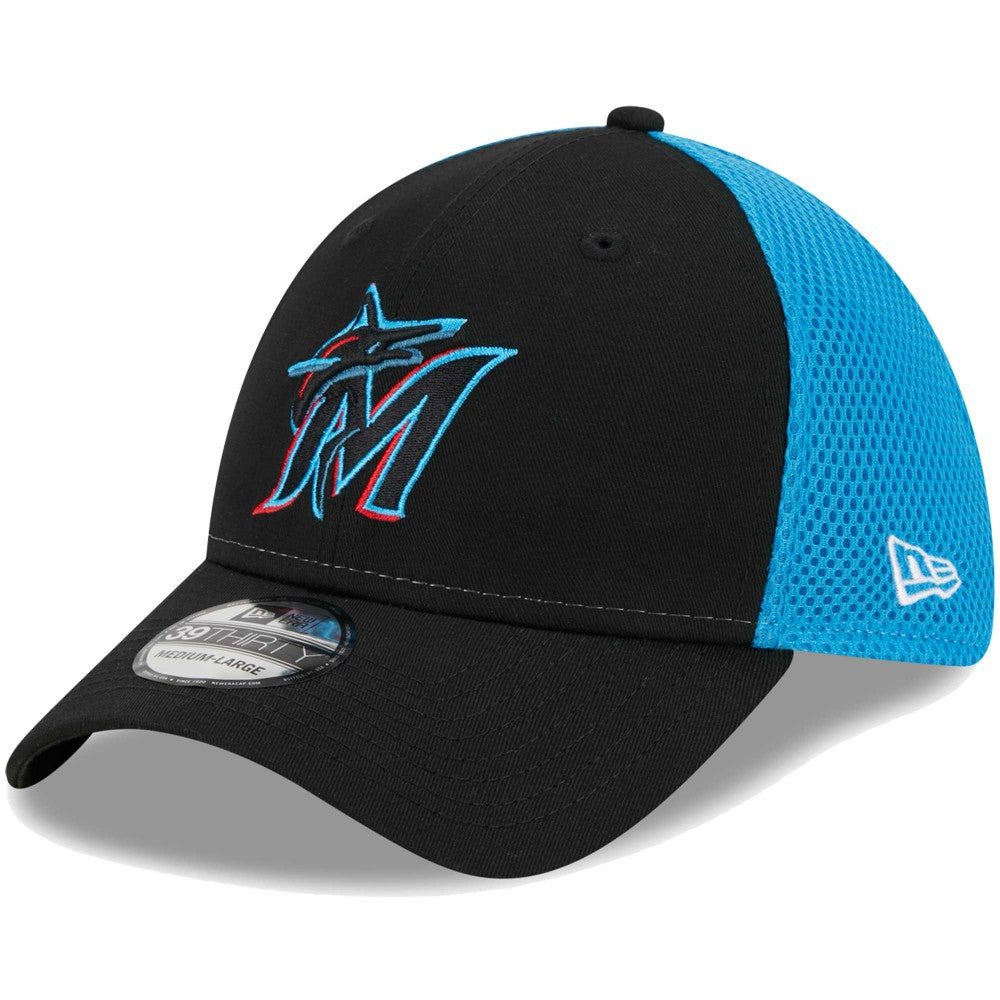Miami Marlins New Era Team Neo 39THIRTY Flex Hat - Black - New Era Lifestyle