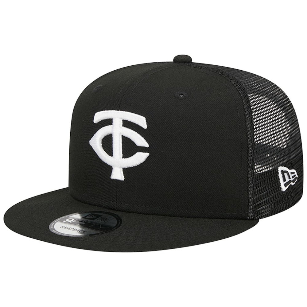 Minnesota Twins New Era Trucker 9FIFTY Snapback Hat - Black - New Era on Sale