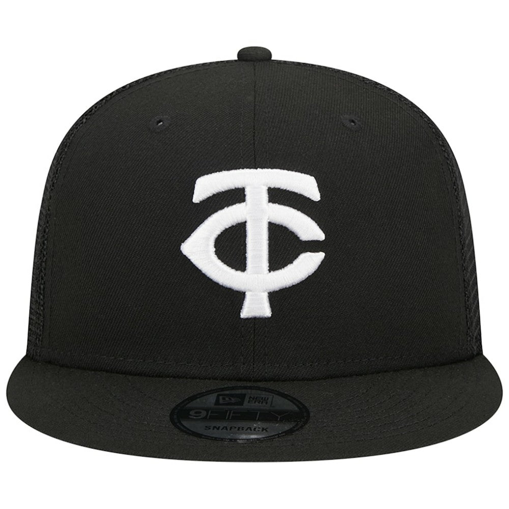 Minnesota Twins New Era Trucker 9FIFTY Snapback Hat - Black - New Era on Sale