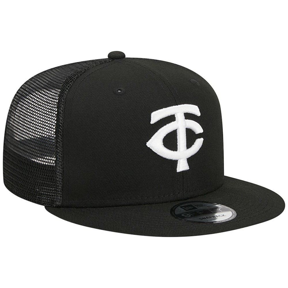 Minnesota Twins New Era Trucker 9FIFTY Snapback Hat - Black - New Era on Sale