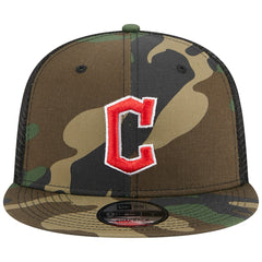 Cleveland Guardians New Era Woodland Camo Trucker 9FIFTY Snapback Hat - Camo - New Era on Sale