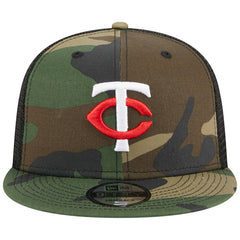 Minnesota Twins New Era Woodland Camo Trucker 9FIFTY Snapback Hat - Camo - New Era Lifestyle