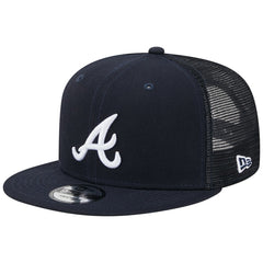 Atlanta Braves New Era Team Color Trucker 9FIFTY Snapback Hat - Navy - New Era Lifestyle