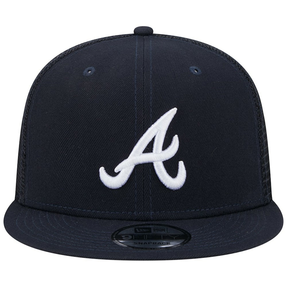 Atlanta Braves New Era Team Color Trucker 9FIFTY Snapback Hat - Navy - New Era Lifestyle