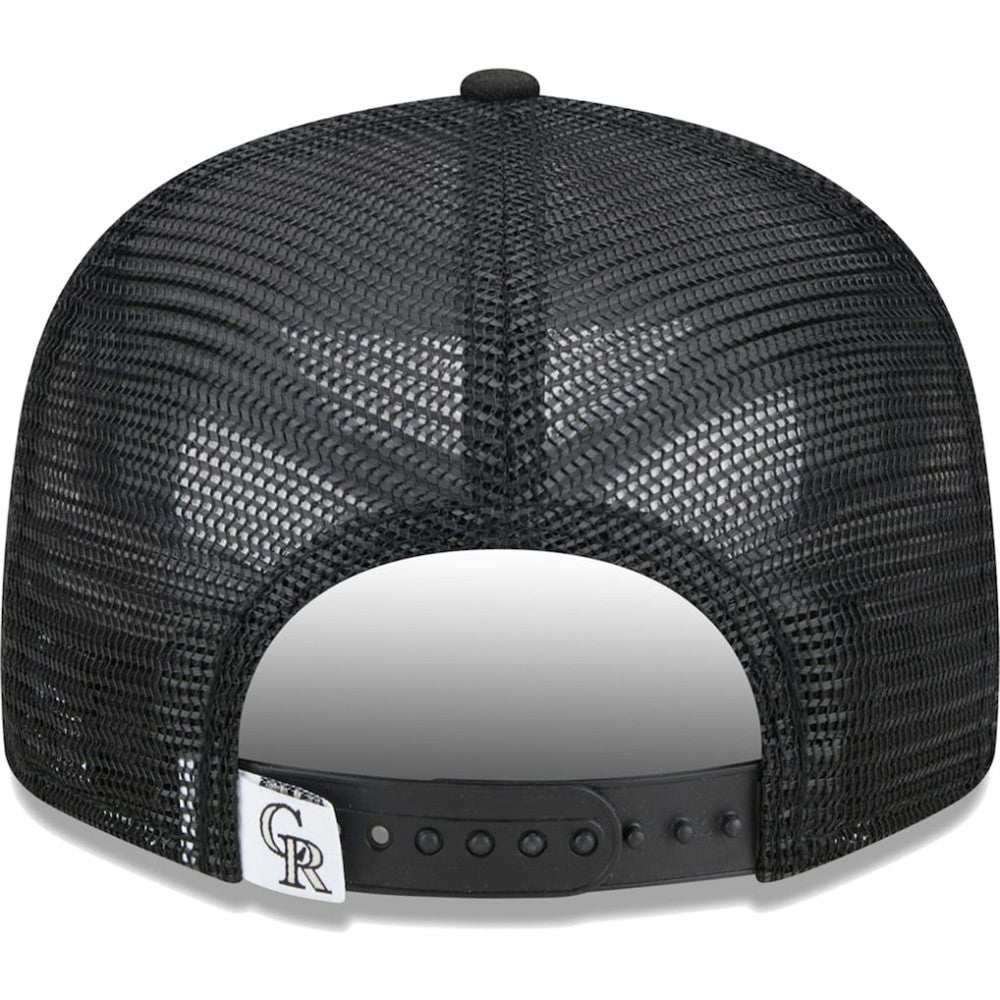 Colorado Rockies New Era Team Color Trucker 9FIFTY Snapback Hat - Black - New Era Discount