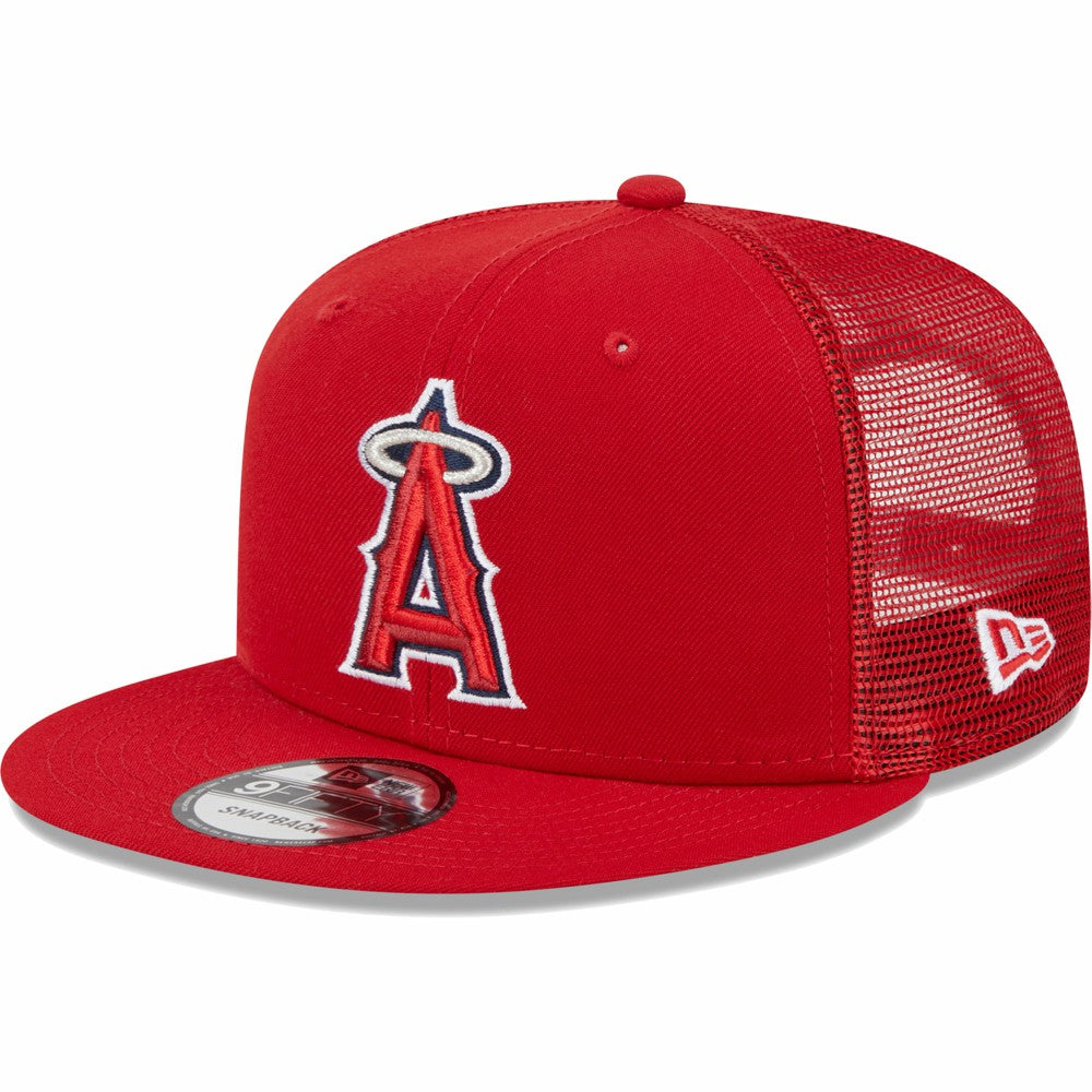 Los Angeles Angels New Era Team Color Trucker 9FIFTY Snapback Hat - Red - New Era on Sale