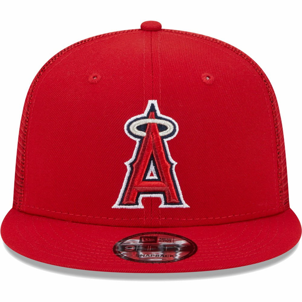 Los Angeles Angels New Era Team Color Trucker 9FIFTY Snapback Hat - Red - New Era on Sale