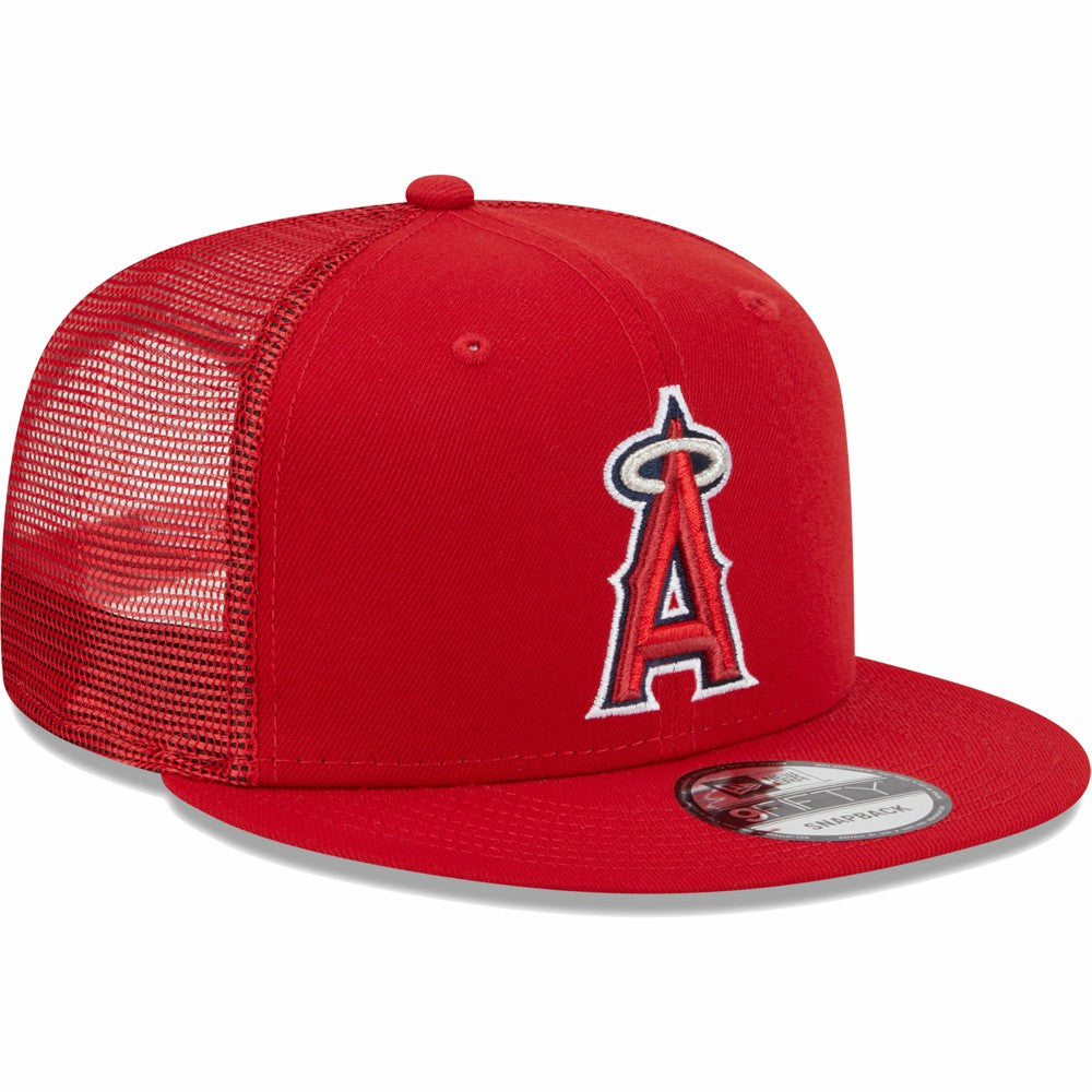 Los Angeles Angels New Era Team Color Trucker 9FIFTY Snapback Hat - Red - New Era on Sale