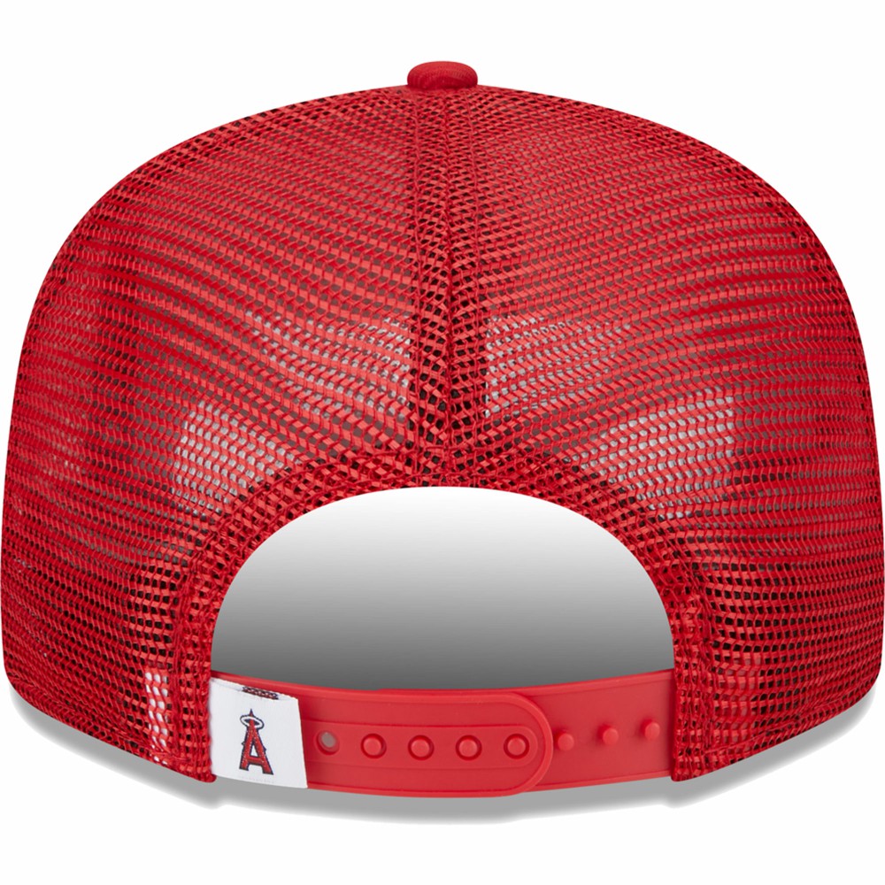 Los Angeles Angels New Era Team Color Trucker 9FIFTY Snapback Hat - Red - New Era on Sale