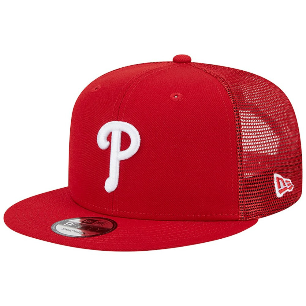 Philadelphia Phillies New Era Team Color Trucker 9FIFTY Snapback Hat - Red - New Era on Sale