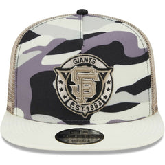 San Francisco Giants New Era Chrome Camo A-Frame 9FIFTY Trucker Snapback Hat - White - New Era on Sale