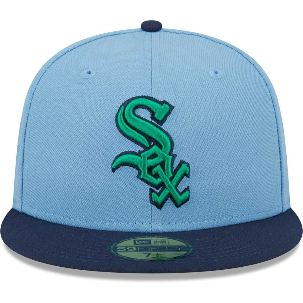 Chicago White Sox New Era Green Undervisor 59FIFTY Fitted Hat - Light Blue/Navy - New Era on Sale