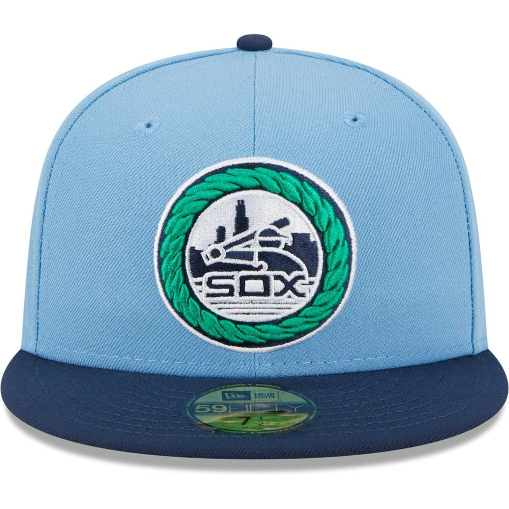 Chicago White Sox New Era Green Undervisor 59FIFTY Fitted Hat - Light Blue/Navy - New Era Lifestyle
