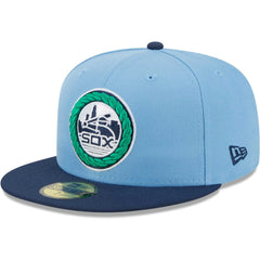 Chicago White Sox New Era Green Undervisor 59FIFTY Fitted Hat - Light Blue/Navy - New Era Lifestyle