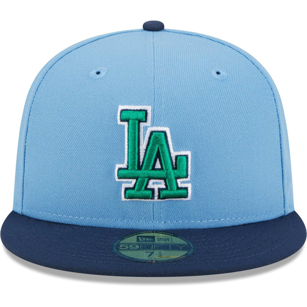 Los Angeles Dodgers New Era Green Undervisor 59FIFTY Fitted Hat - Light Blue/Navy - New Era Sale