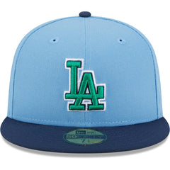 Los Angeles Dodgers New Era Green Undervisor 59FIFTY Fitted Hat - Light Blue/Navy - New Era Sale
