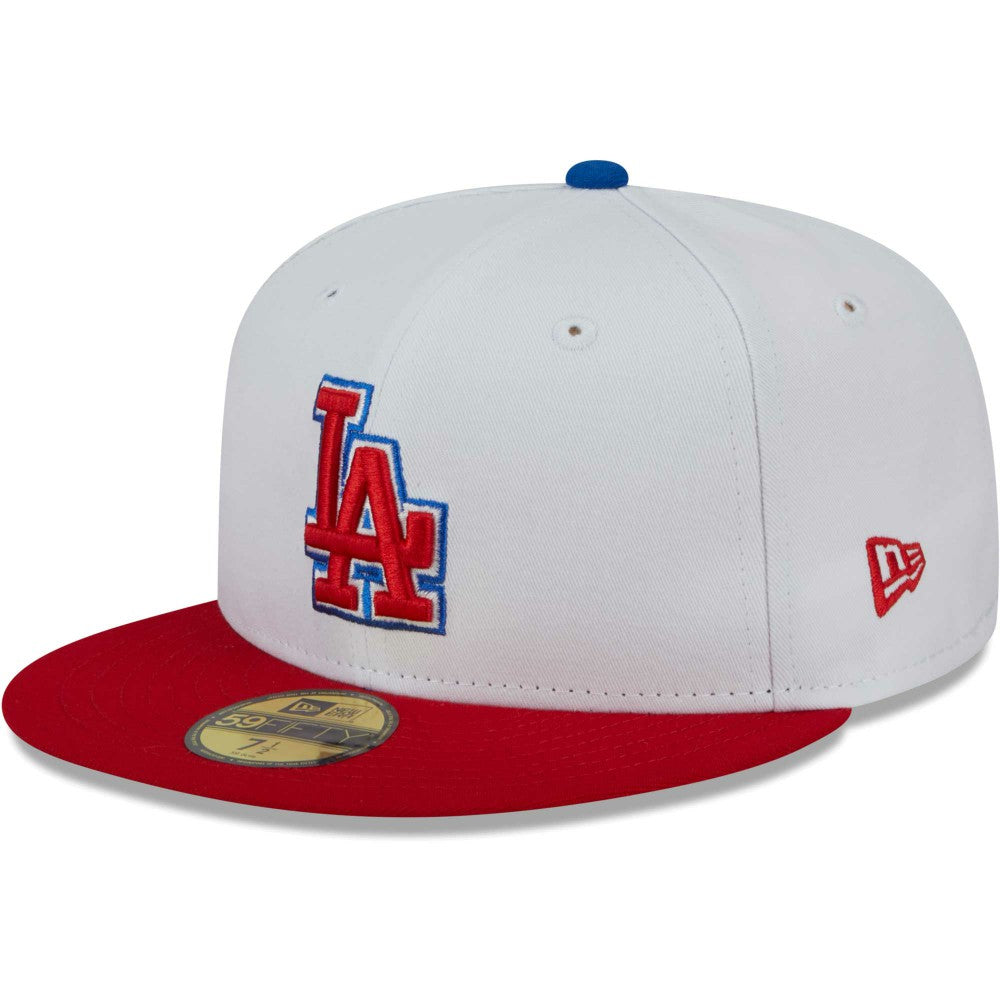 Los Angeles Dodgers New Era Undervisor 59FIFTY Fitted Hat - White/Red - New Era Sale