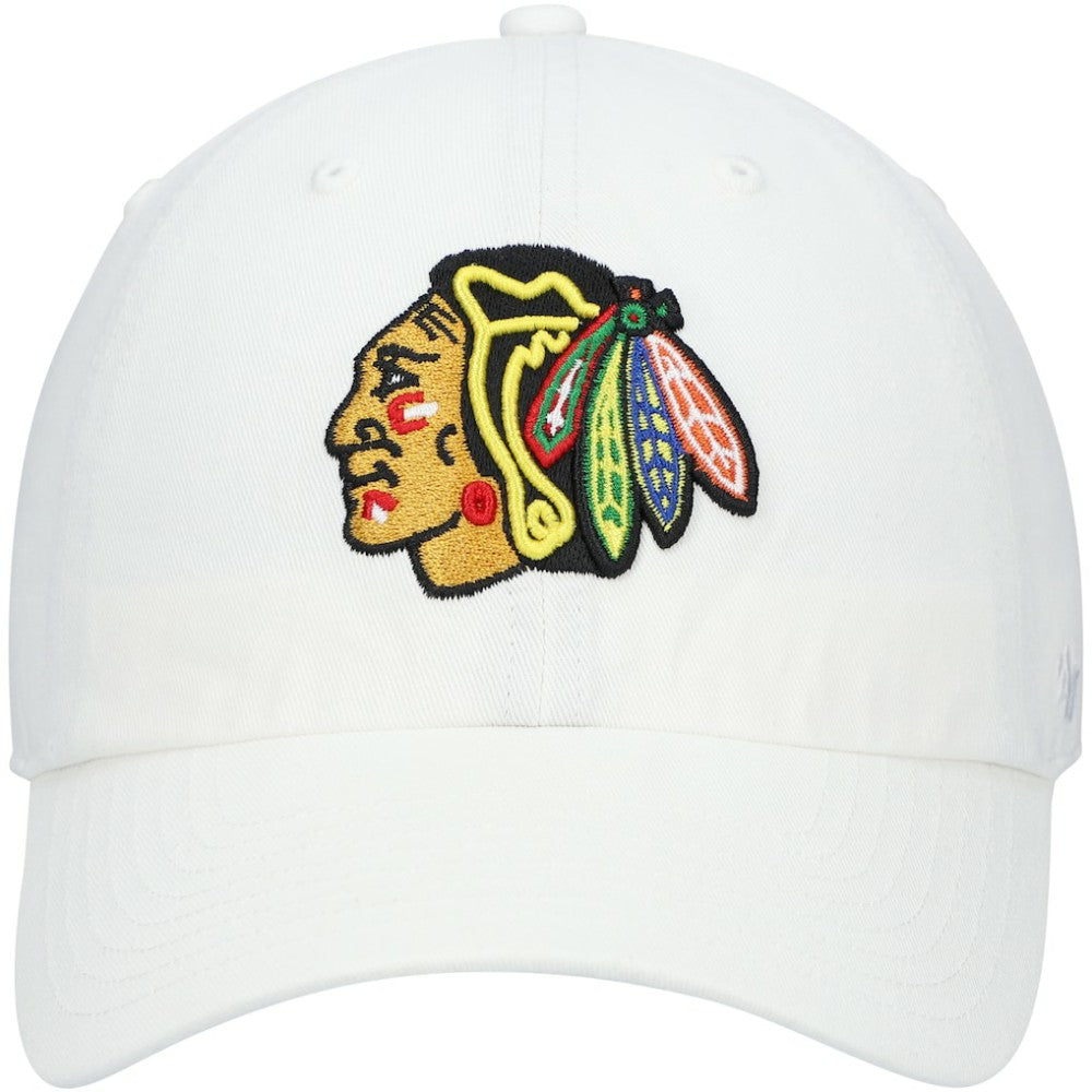 Chicago Blackhawks '47 Team Clean Up Adjustable Hat - White - NHL 200016665