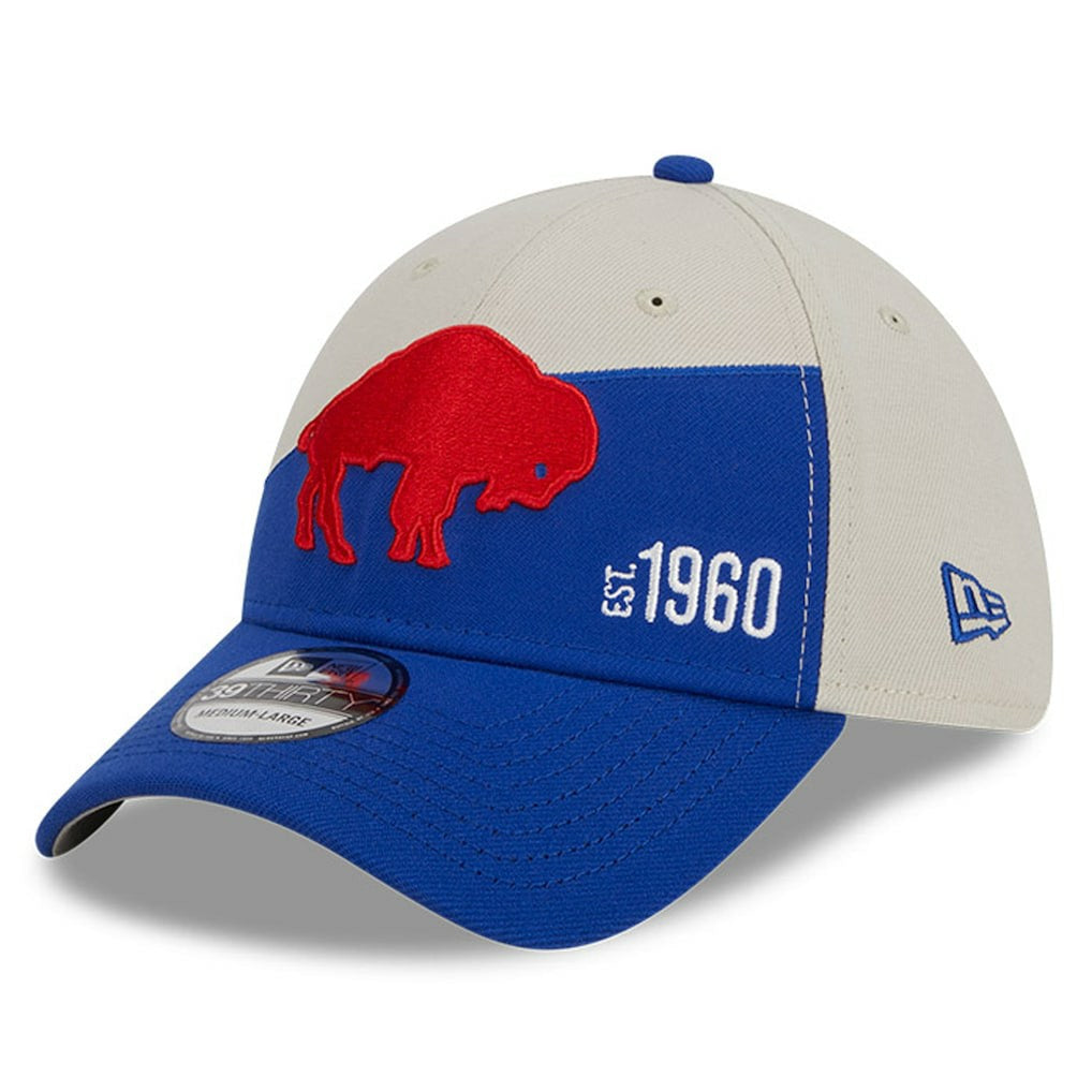 Buffalo Bills New Era 2023 Sideline Historic 39THIRTY Flex Hat Cream/Royal