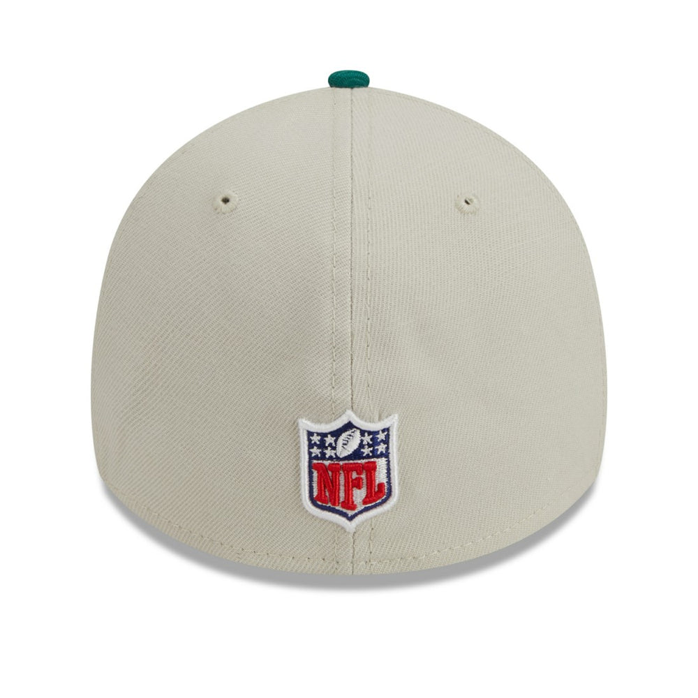 New York Jets New Era 2023 Sideline Historic 39THIRTY Flex Hat Cream/Kelly Green
