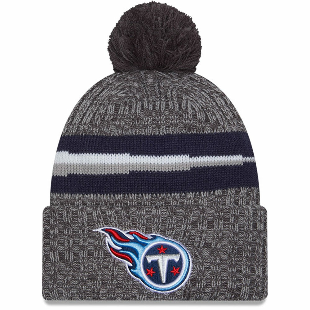 Tennessee Titans New Era 2023 Sideline Sport Cuffed Pom Knit Hat Gray