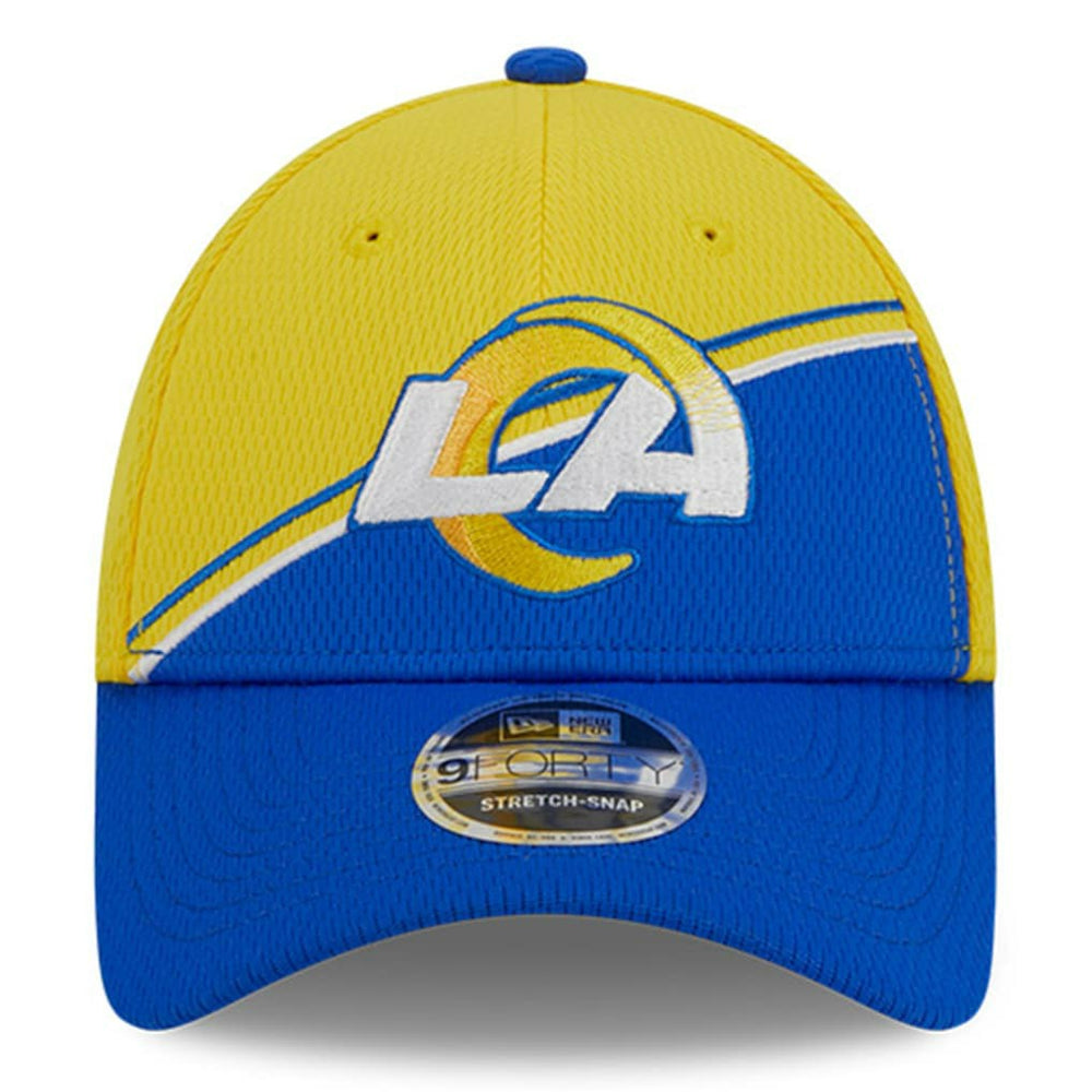 Los Angeles Rams New Era 2023 Sideline 9FORTY Adjustable Hat Gold/Royal