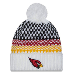Arizona Cardinals New Era Women's 2023 Sideline Cuffed Knit Hat with Pom White