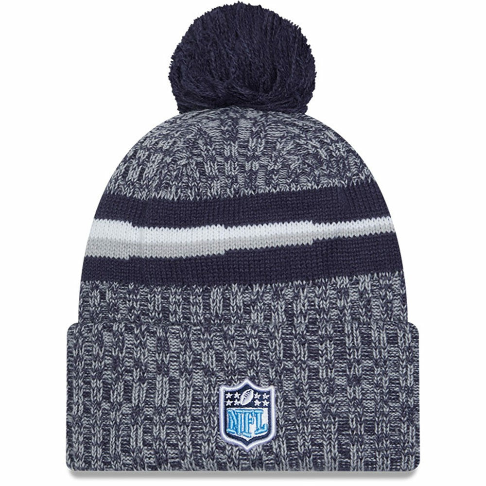 Tennessee Titans New Era 2023 Sideline Cuffed Knit Hat With Pom Navy