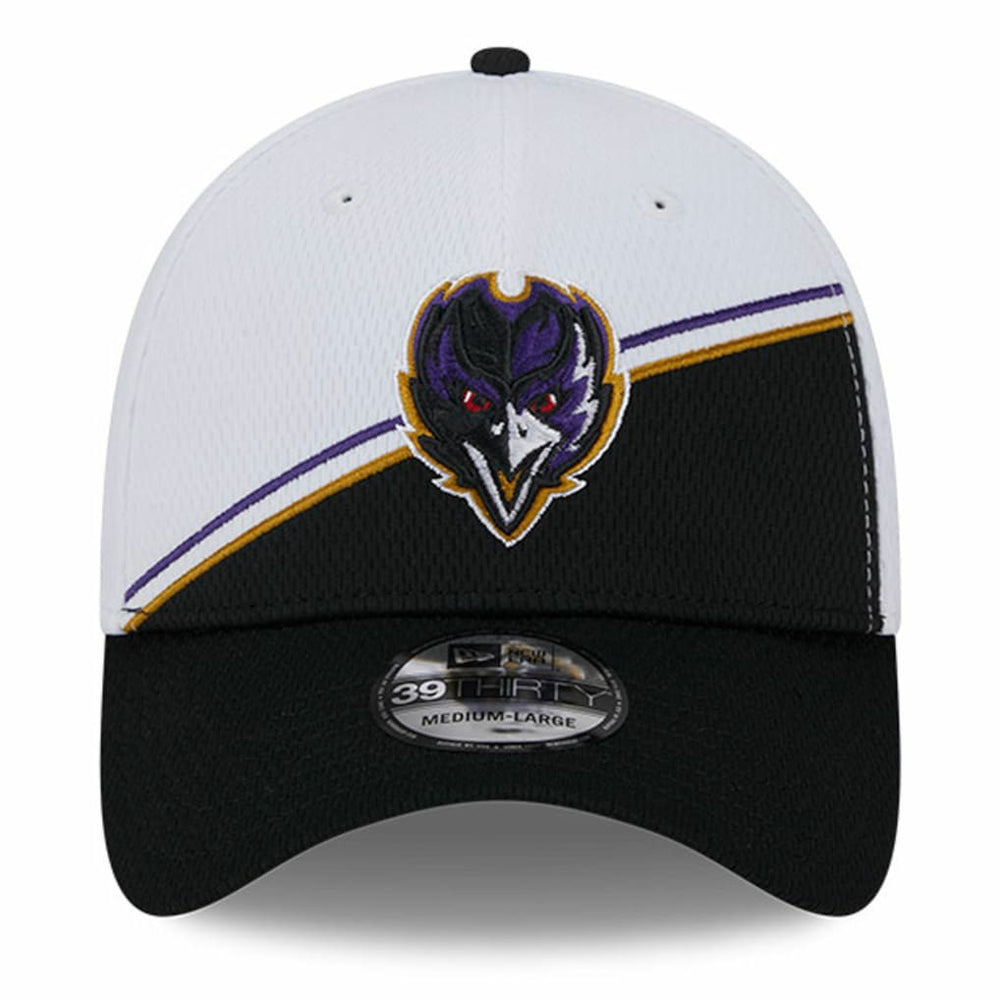 Baltimore Ravens New Era 2023 Sideline 39THIRTY Flex Hat White/Black
