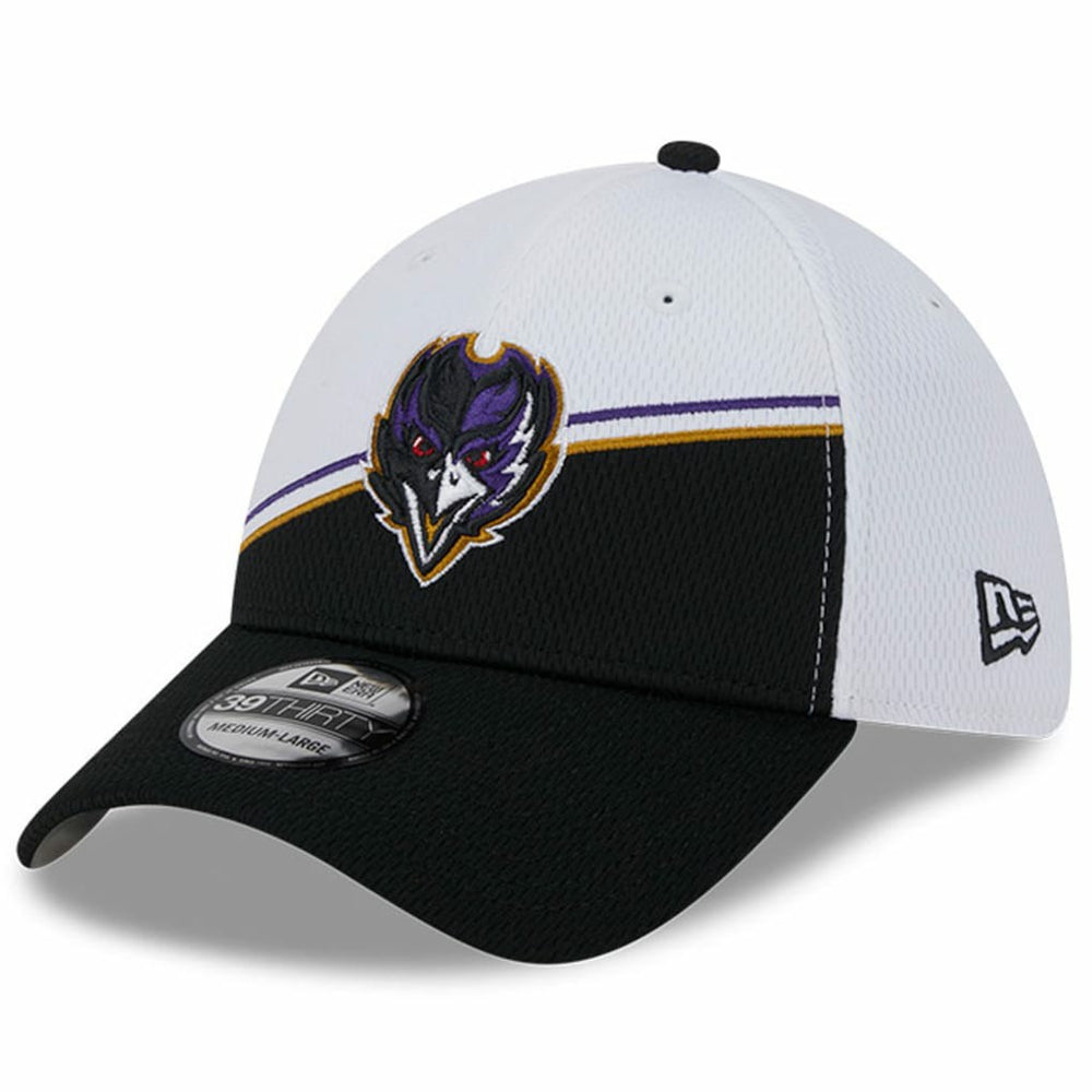 Baltimore Ravens New Era 2023 Sideline 39THIRTY Flex Hat White/Black